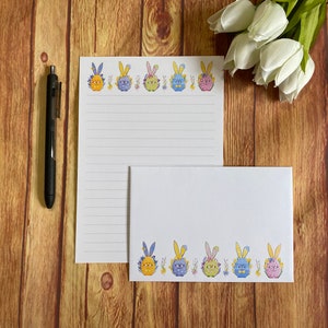 Juego de escritura de tamaño A5 con forma de conejito, correo postal, Happy Post, amigo por correspondencia, papelería personalizada, juego de cartas, papel y sobres para escribir tamaño A5, papel para notas