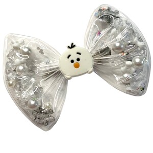 Girls Shaker Hair Bow - Cute Winter Snowman Character