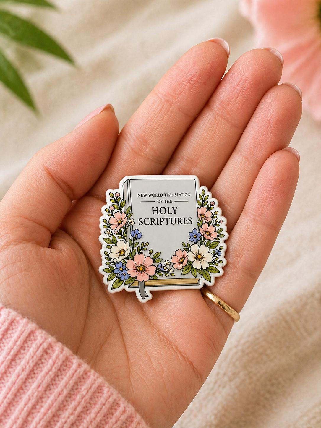 Floral Bible Pin | JW Button | New World Translation Pin | Gift for JW ...