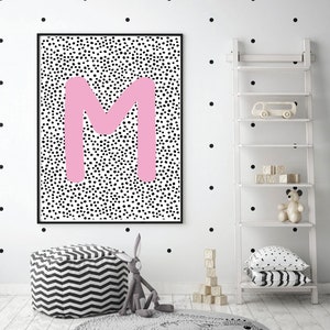 Impresión personalizada de la carta de la guardería, arte de la pared de los niños, vivero del bebé decoración del vivero monocromo, impresión neutral de la guardería