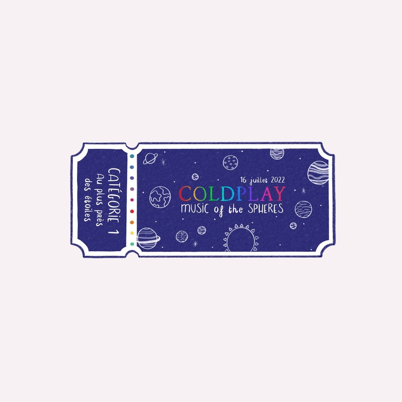 Customizable Ticket Concert MUSIC of the SPHERES / Coldplay Etsy UK