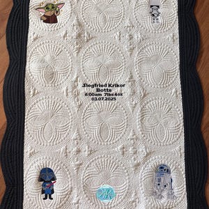 Couette pour bébé brodée personnalisée - Couverture pour bébé héritage avec broderie personnalisée - Espace