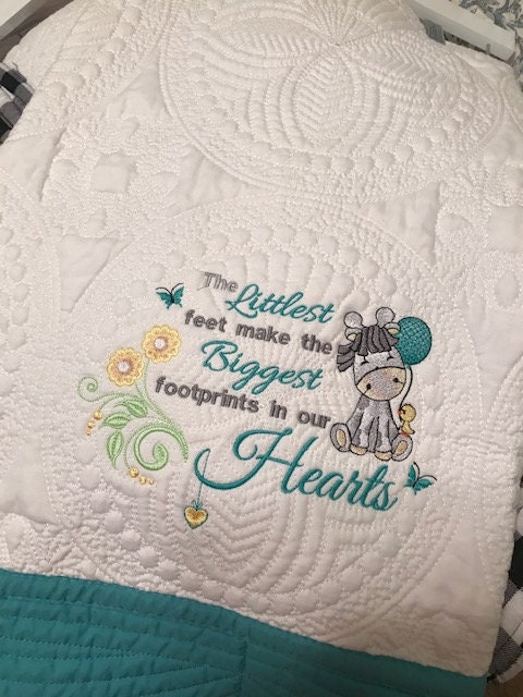 Personalized baby quilt blanket, embroidered quilt, heirloom quilted blanket, personalized embroidery blanket, baby blanket