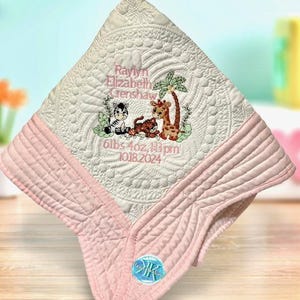 Couverture de couette bébé personnalisée, couette brodée, couverture matelassée héritage, couverture de broderie personnalisée, couverture de bébé