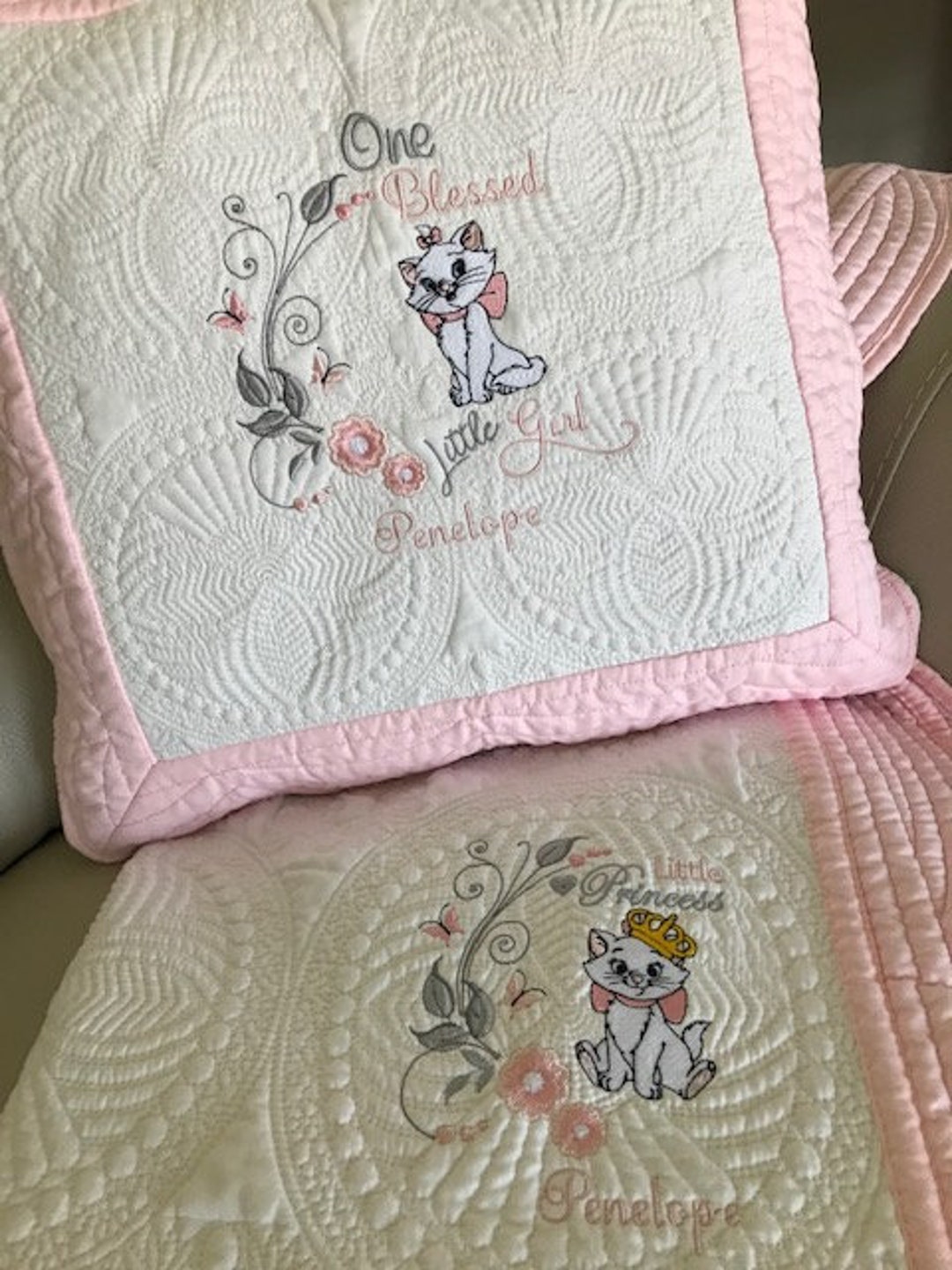 Personalized Baby Pillow Sham Embroidered Heirloom Quilted Etsy