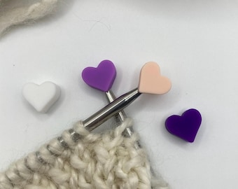 Purple heart needle protectors | Stitch stoppers  | Stitch protectors | Knitting notions | Needle stoppers |