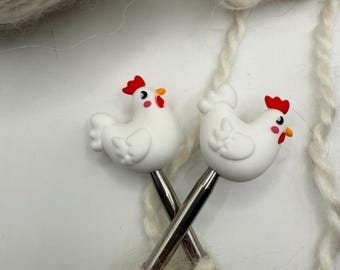 Chicken Stitch Stoppers: Knitting Needle Protectors, Set of 2