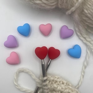 Herz Maschenstopper: Silikon-Stricknadelschutz - 2er-Set