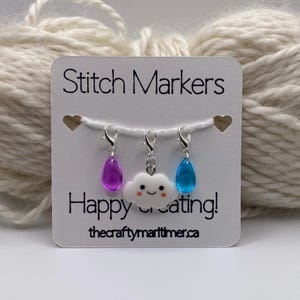 Conjunto de marcadores de ponto para dias chuvosos: marcadores de progresso em crochê e tricô