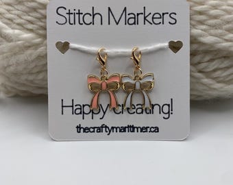 Bow Stitch Marker Set: Knitting and Crochet Progress Keepers