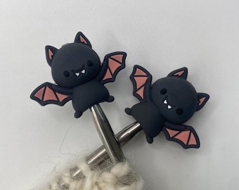 Bat Stitch Stoppers - Needle Protectors - Knitting Notions Set Halloween