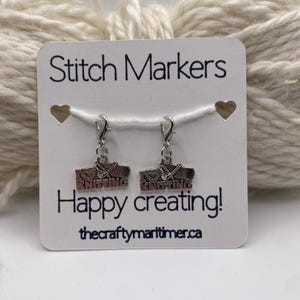 I love knitting stitch marker set of 2 Knitting markers Crochet markers Stitch markers Knitting counter Crochet counter Progress keeper