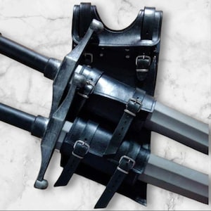 Double Leather Sword Holder – Adjustable Scabbard for LARP, Cosplay and Medieval Reenactment