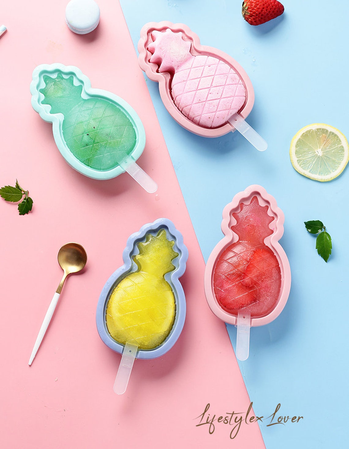 Silicone Mold Ice Pop Popsicle Cat Paw Pineapple Cake Pop