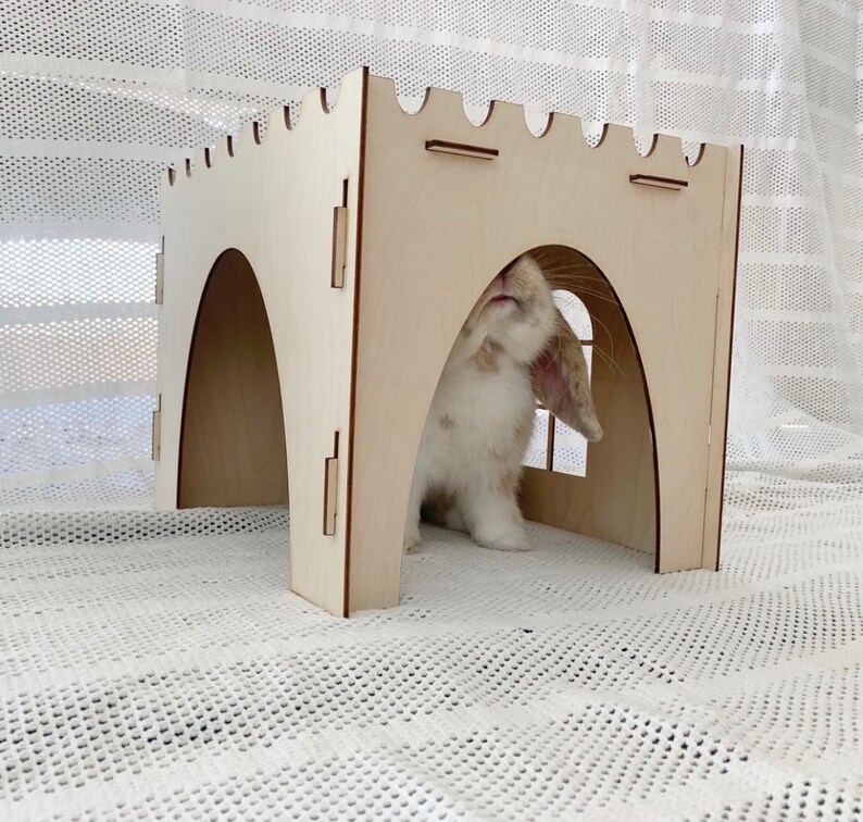 Wooden Rabbit Castle Etsy