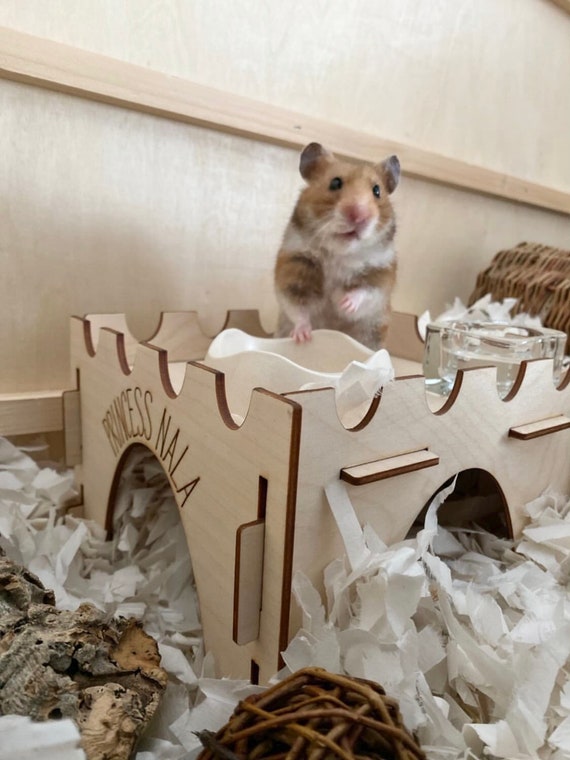 Hamster Mega Fort Castle Wooden House Shelter Hideout Hideaway