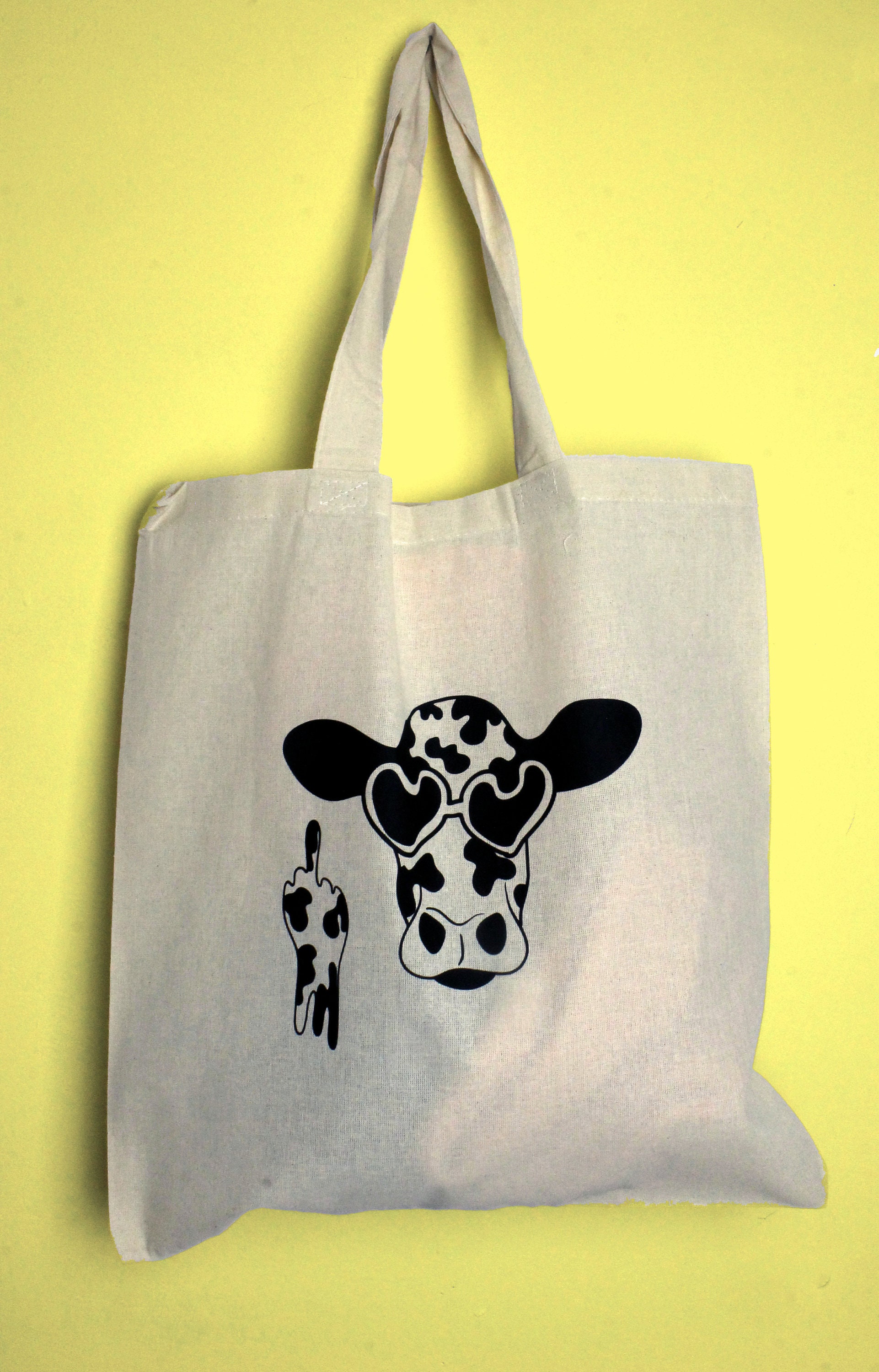 cow print canvas bag