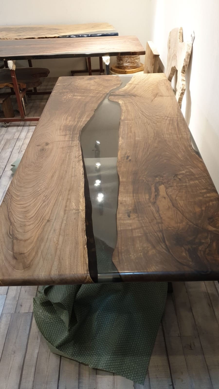 Epoxy Resin Table Walnut Transparent Epoxi Etsy