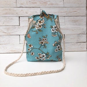 Handmade Almond Blossom Peg Bag, Crossbody Peg Bags, Bags for women, Peg Bag with strap, Handmade Bag, Necklaces Bag by PearleeArt