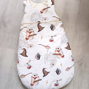 warm magic wizard baby sleeping bag, lined with oeko tex fabric