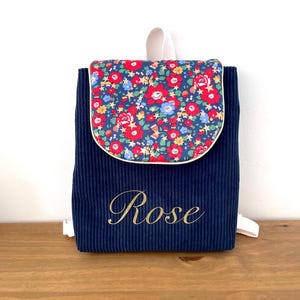 sac à dos bébé enfant velours liberty of london personnalisée crèche maternelle