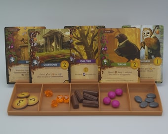 Kort- och pollettorganisatör – Premium plastbricka för förvaring av brädspel, anpassningsbar organiserare för polletter, kort och tillbehör