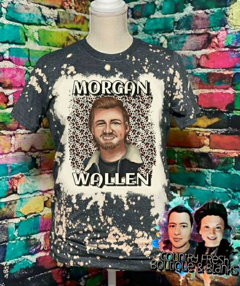 Morgan Wallen Distressed Cheetah Upcycled Tshirt