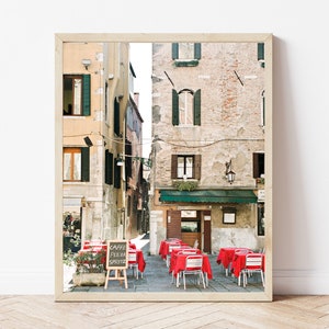 Venice Cafe Photo Print: Colorful Italian Travel Photography (Digital Download)
