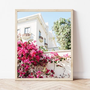 Floral White Building Photo, San Francisco Print, Architecture Photo, Window Print image 1