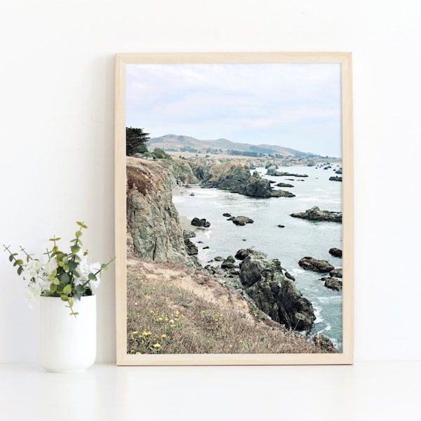 Blue Bodega Bay Photo, Ocean Poster, California Coast Photo, Ocean Photography