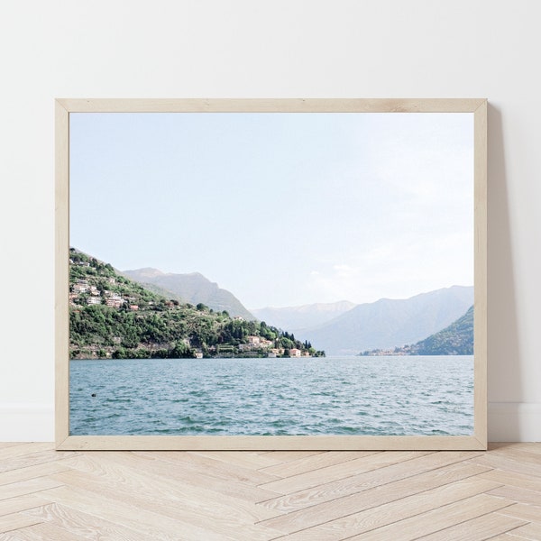 Peaceful Lake Como Print, Italy Nature Print, Lake Print, Italian Riviera Scene