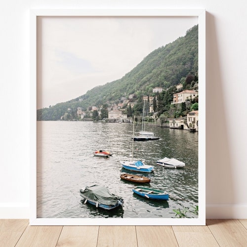 Mediterranean Wall Art Lake Como Italy Print Large Wall Art Etsy