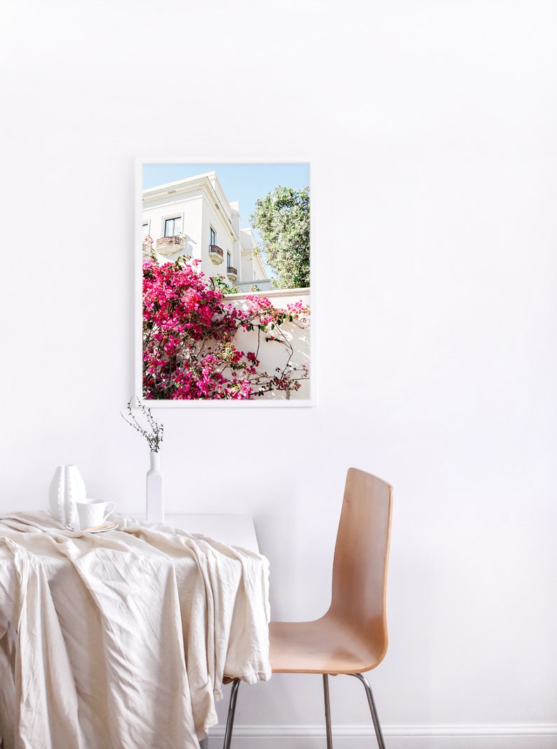 Floral White Building Photo, San Francisco Print, Architecture Photo, Window Print image 2