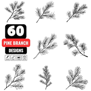 Pine Branch Svg Bundle, Pine Needle Clipart, Pine Branch Vector, Winter Branch svg, Christmas Branch svg,Pine Illustration,Forest Branch svg