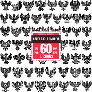 Aztec Eagle Emblem Svg Bundle, Aztec Eagle Png, Aztec Emblem Svg, Aztec ...