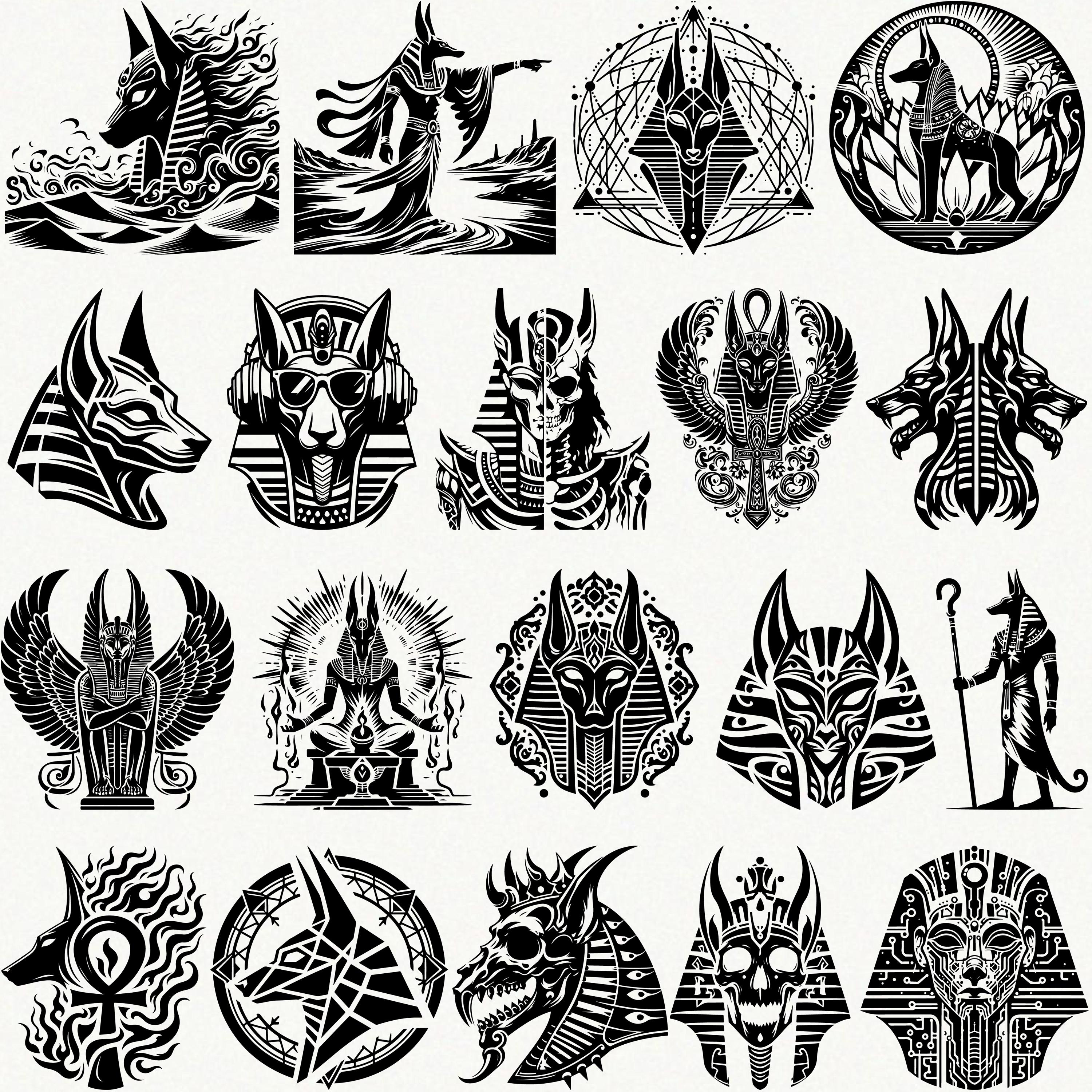 Anubis SVG Bundle – 60 Egyptian God Clipart Designs, Ancient Egypt ...