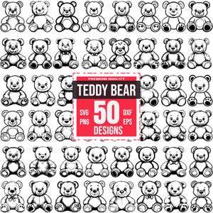Teddy Bear Svg Bundle, Teddy Bear png, Teddy Bear dxf, Teddy Bear eps, Cute Teddy Bear Clipart, Baby Teddy Bear, Plush Bear svg