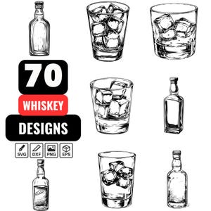 Whiskey Svg Bundle, Whiskey glass png, Whiskey clipart, Whiskey bottle svg, Cocktail svg, Alcohol svg, Whiskey lover svg, Whiskey png