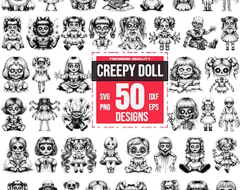 Gruselige Puppe SVG Bundle, Gruselige Puppe Clipart, Gruselige Puppe Png, Gruselige Puppe Dxf, Gruselige Puppe SVG, Horror Puppe SVG, Gruselige Puppe SVG