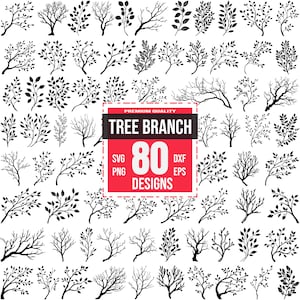 Tree Branch Svg Bundle, Tree Branch png, Tree Branch Outline, Tree Limb svg, Tree Twig svg, Branch Clipart, Forest Tree, Branch Illustration