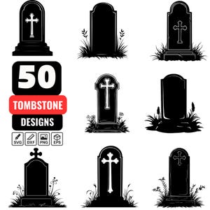Tombstone SVG Bundle, Grave Svg, Headstone Svg, Cemetery Svg, Tombstone vector, Gothic Svg, Tombstone design, Graveyard Svg, Spooky Svg