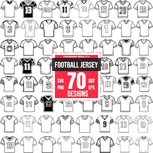 Football Jersey SVG Bundle | 70 Sports Shirt Designs | Team Uniform Clipart, Athletic Jersey Vector
