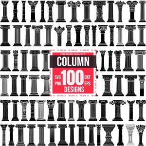 Column Svg Bundle, Greek Column svg, Roman Column svg, Architectural Column, Column png, Column dxf, Pillar svg, Classic Column svg