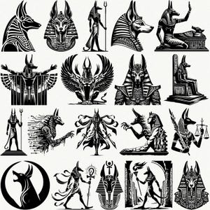 Anubis SVG Bundle – 60 Egyptian God Clipart Designs, Ancient Egypt ...