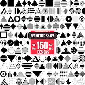 Geometric Shapes Svg Bundle, Abstract shapes svg, Circle svg, Triangle png, Square svg, Geometric art, Geometric elements, Abstract geometry
