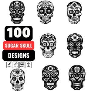 Skull Sugar SVG Bundle, Calavera Svg, Dia de los Muertos, Day of the Dead Svg, Skull design, Sugar skull art,Skull illustration,Gothic skull