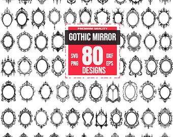 Gothic Mirror svg, Gothic mirror clipart, Gothic mirror Png, Gothic mirror Dxf, Gothic frame Svg, Antique mirror Svg, Gothic decor Svg