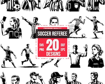 Soccer Referee SVG Bundle, Football Referee PNG, Sports Official DXF, Whistle Clipart, Red Card Vector, Referee Call Design, Game Rules Art