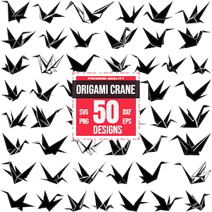 Origami Crane Svg Bundle, Origami Crane png, Paper Crane svg, Peace Symbol svg, Japanese Culture svg, Origami Vector, Folded Paper Art