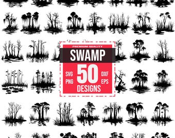 Swamp Svg Bundle, Wetlands svg, Swamp Landscape svg, Swamp Wildlife svg, Swamp Nature svg, Swamp Clipart, Swamp Vector, Swamp png, Swamp dxf